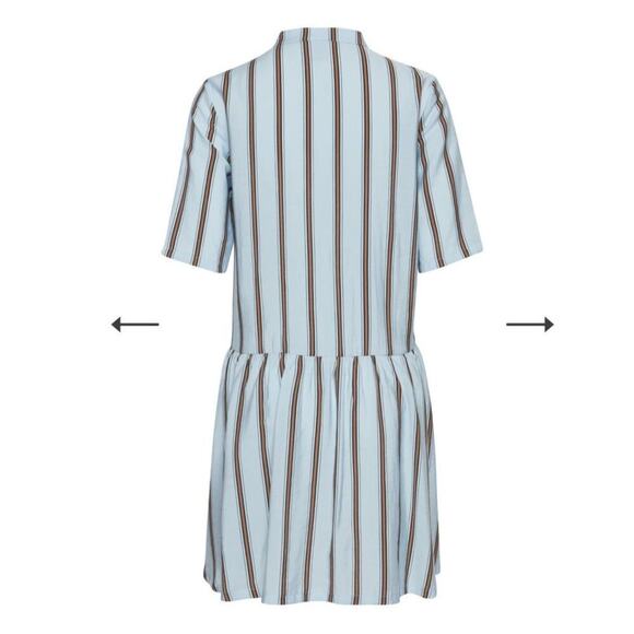 Ichi Hayden Shirt Dress Is A Light Blue, Beige, And Black Striped / Size-XSmall - Picture 12 of 12